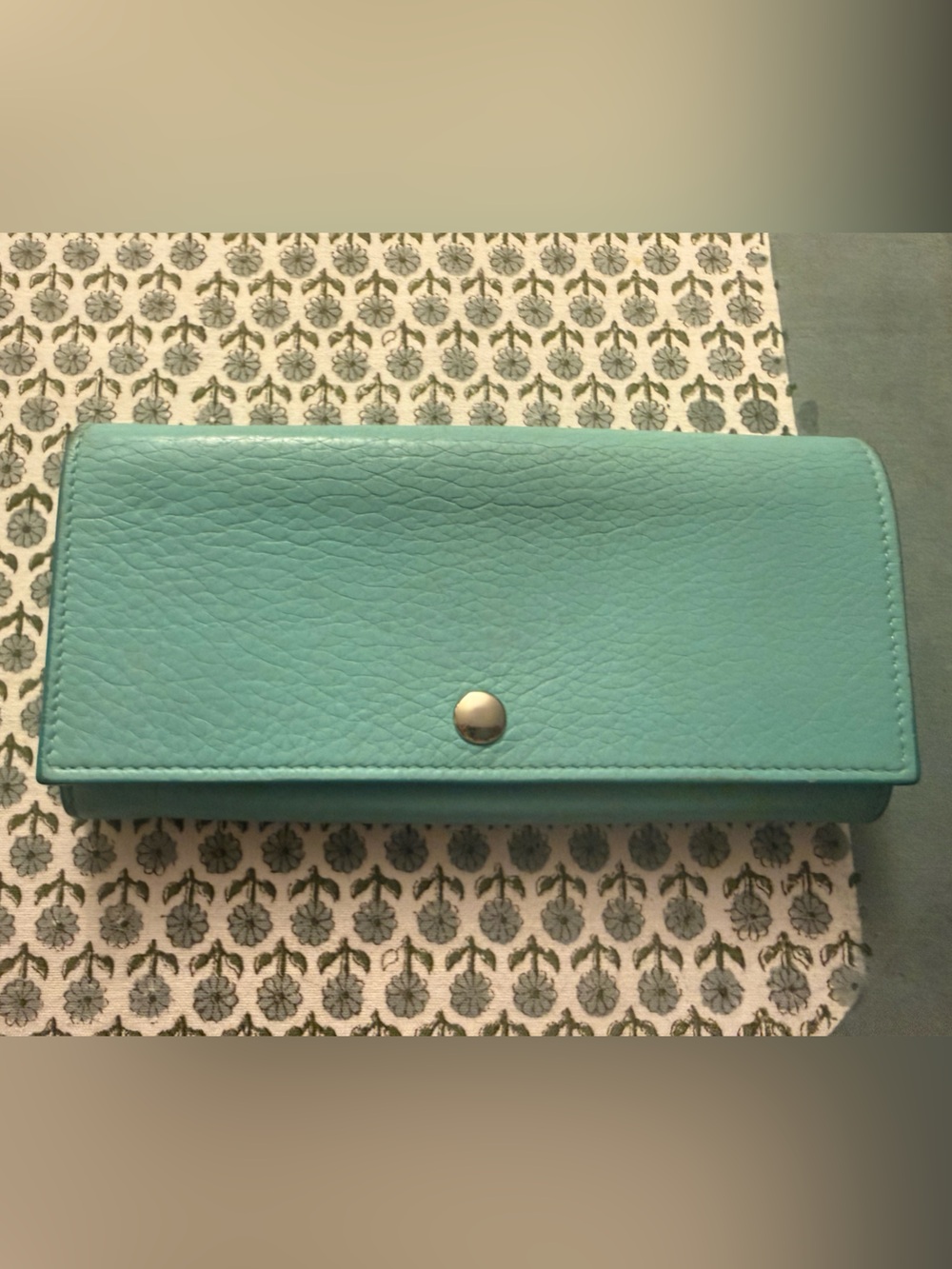Tiffany & Co. Long Leather Continental Blue Wallet